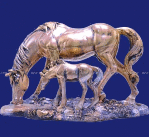 GOLDEN HORSE WITH BABY