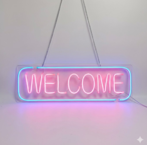 WELCOME neon sign