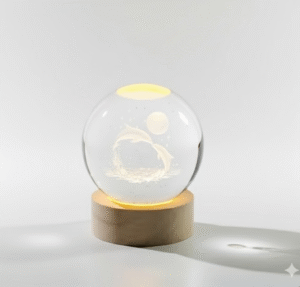 CRYSTAL DOLPHIN wooden base